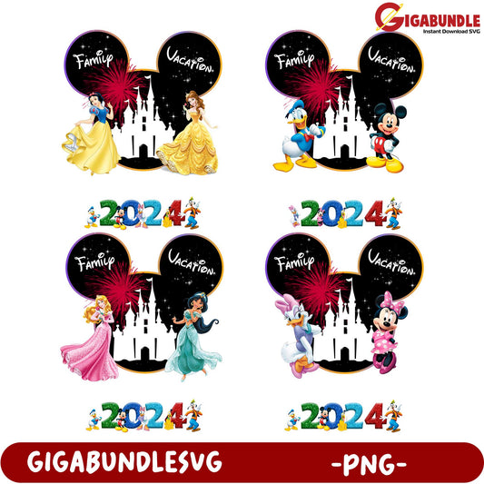 Disney Family Vacation 2024 PNG Bundle - Instant Download SVG