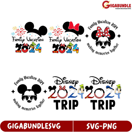 Disney Family Vacation 2024 SVG Bundle for Creative Projects