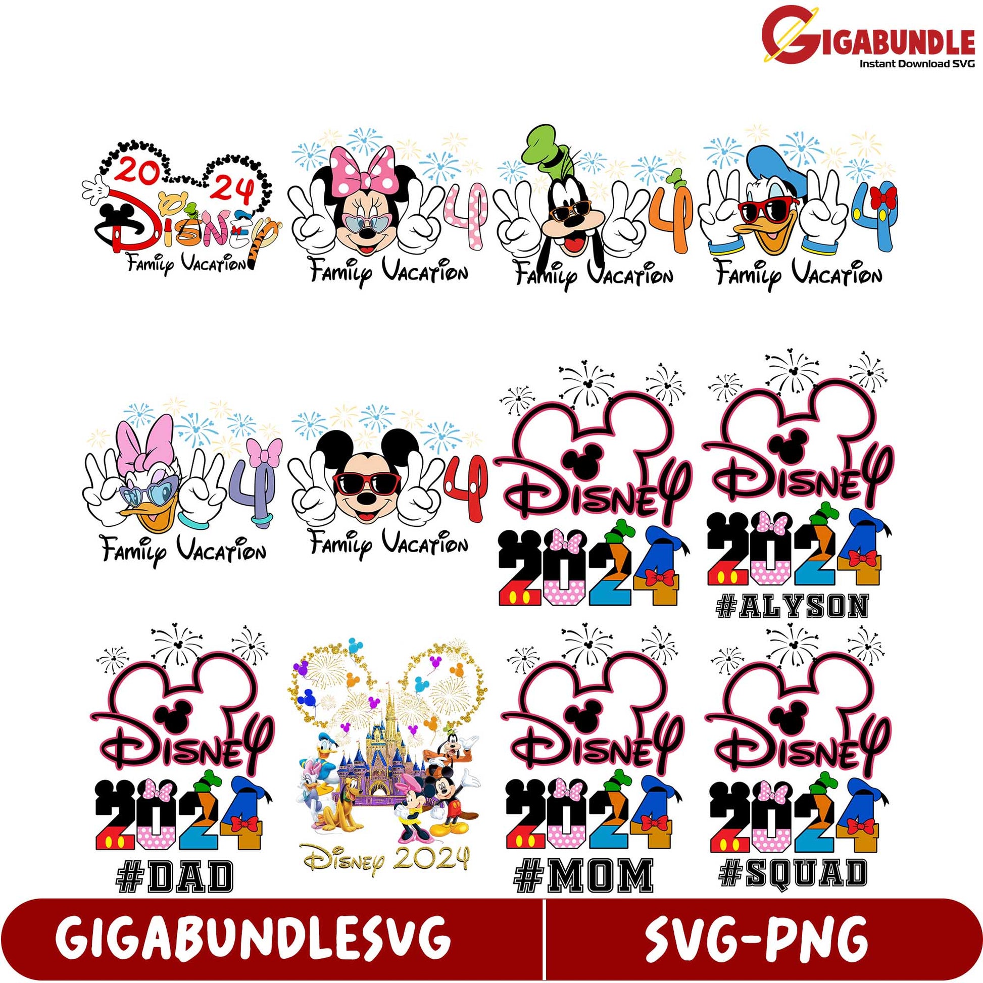 Disney Family Vacation 2024 SVG Bundle for Memorable Trips
