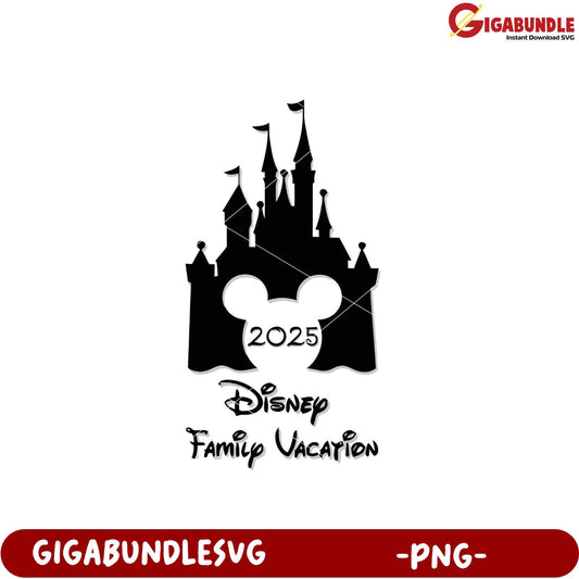Disney Family Vacation 2025 Graphic PNG Image Design