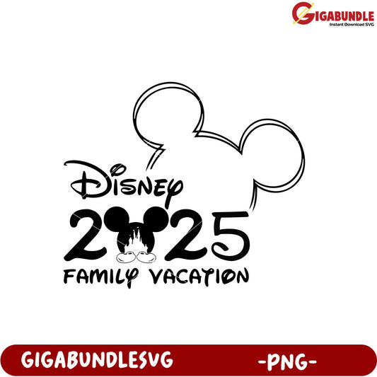 Disney Family Vacation 2025 PNG Product Design Graphic