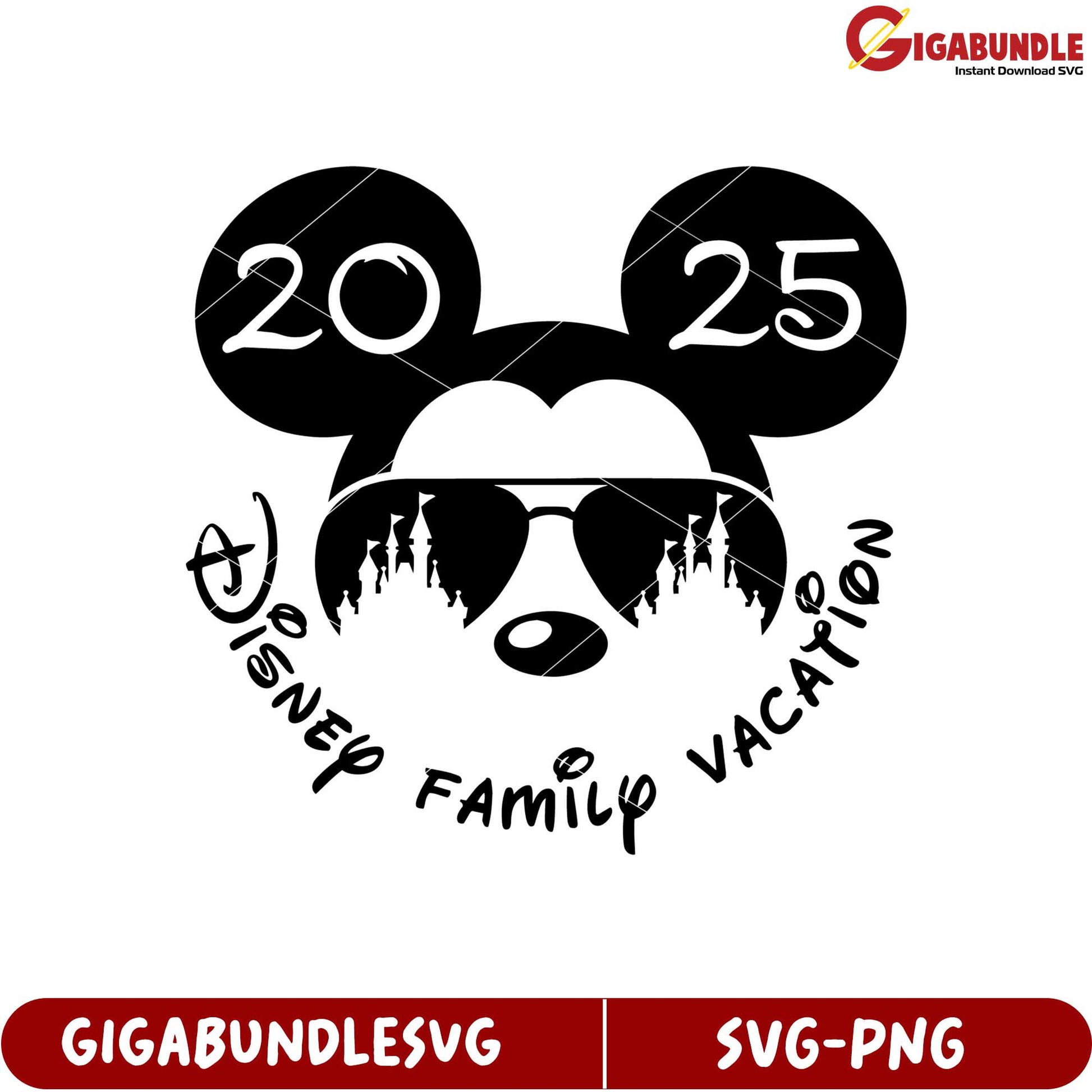 Disney Family Vacation 2025 SVG Design with Mickey Mouse Theme