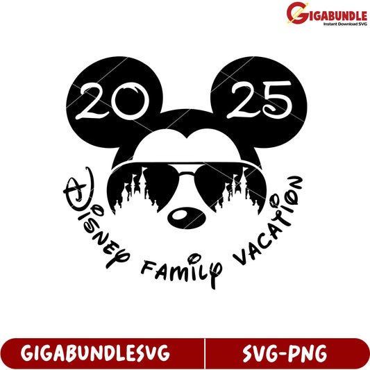 Disney Family Vacation 2025 SVG Design with Mickey Mouse Theme
