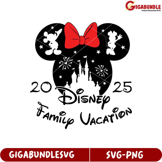 Disney Family Vacation 2025 SVG Mickey Mouse Castle Design Download