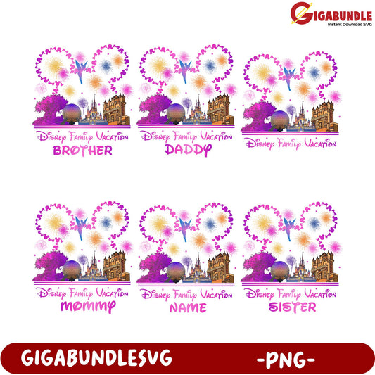 Disney Family Vacation Bundle - Customizable PNG Graphics