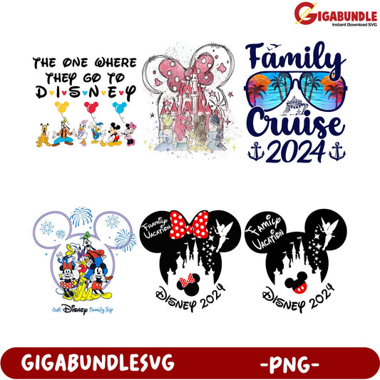 Disney Family Vacation Bundle 2024  Fun SVG PNG Designs