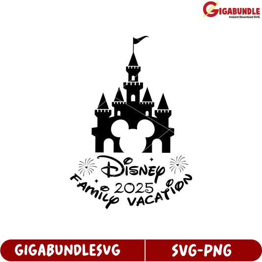 Disney Family Vacation SVG 2025 Castle Design for Summer Trips