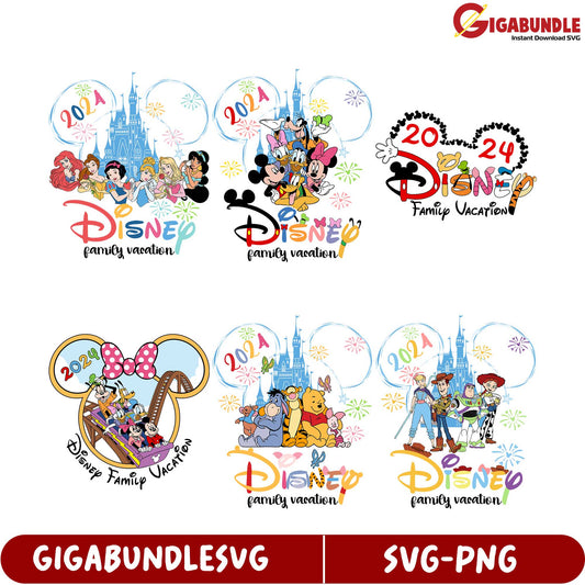 Disney Family Vacation SVG Bundle for 2021 and 2024 Designs