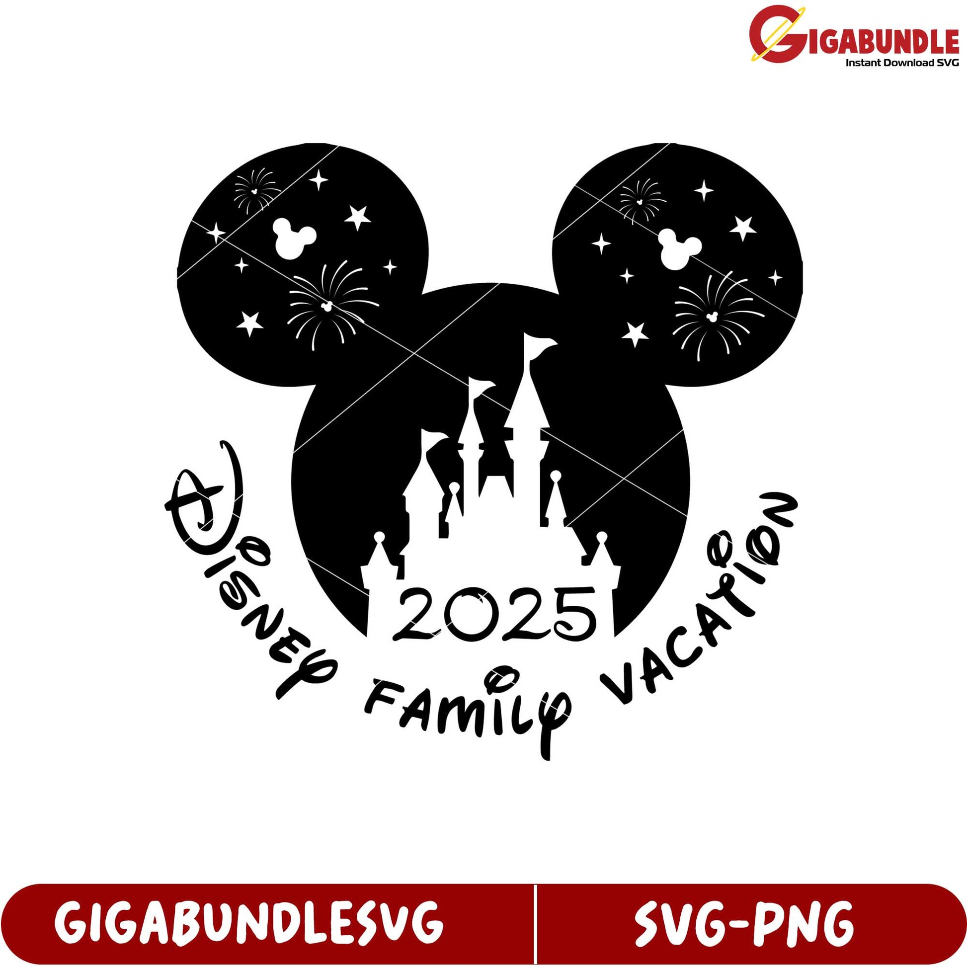 Disney Family Vacation SVG Design with Mickey Mouse Ears 2025