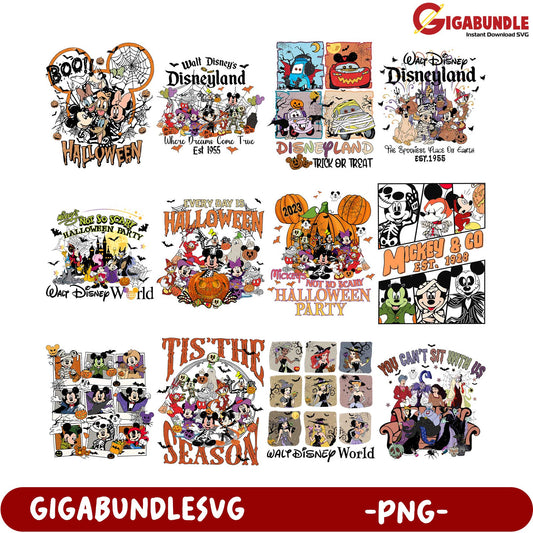 Disney Halloween Party Bundle - PNG Files for Creative Projects