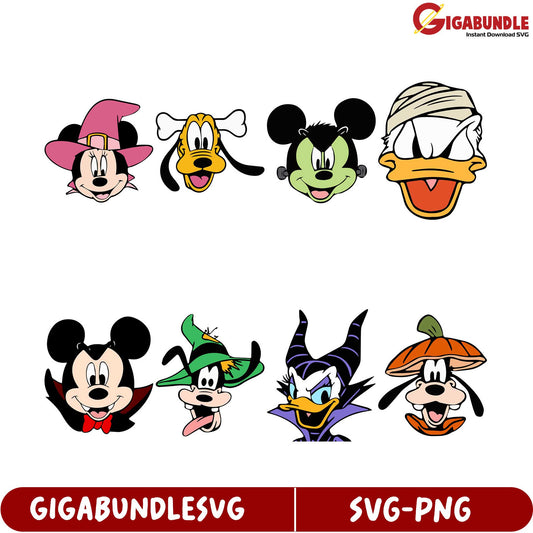 Disney Halloween SVG Bundle - Mickey, Minnie, and Friends Designs