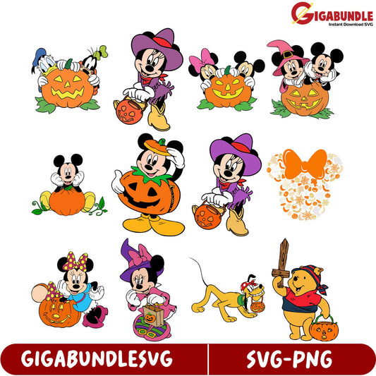 Disney Halloween SVG Bundle Cute Mickey & Friends Designs