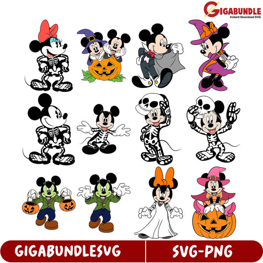 Disney Halloween SVG Bundle Mickey and Minnie Designs Download