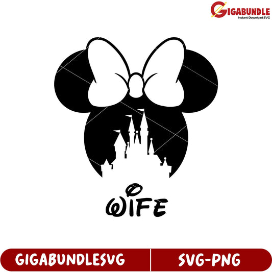 Disney Inspired Wife Bow and Castle SVG Design for Crafters