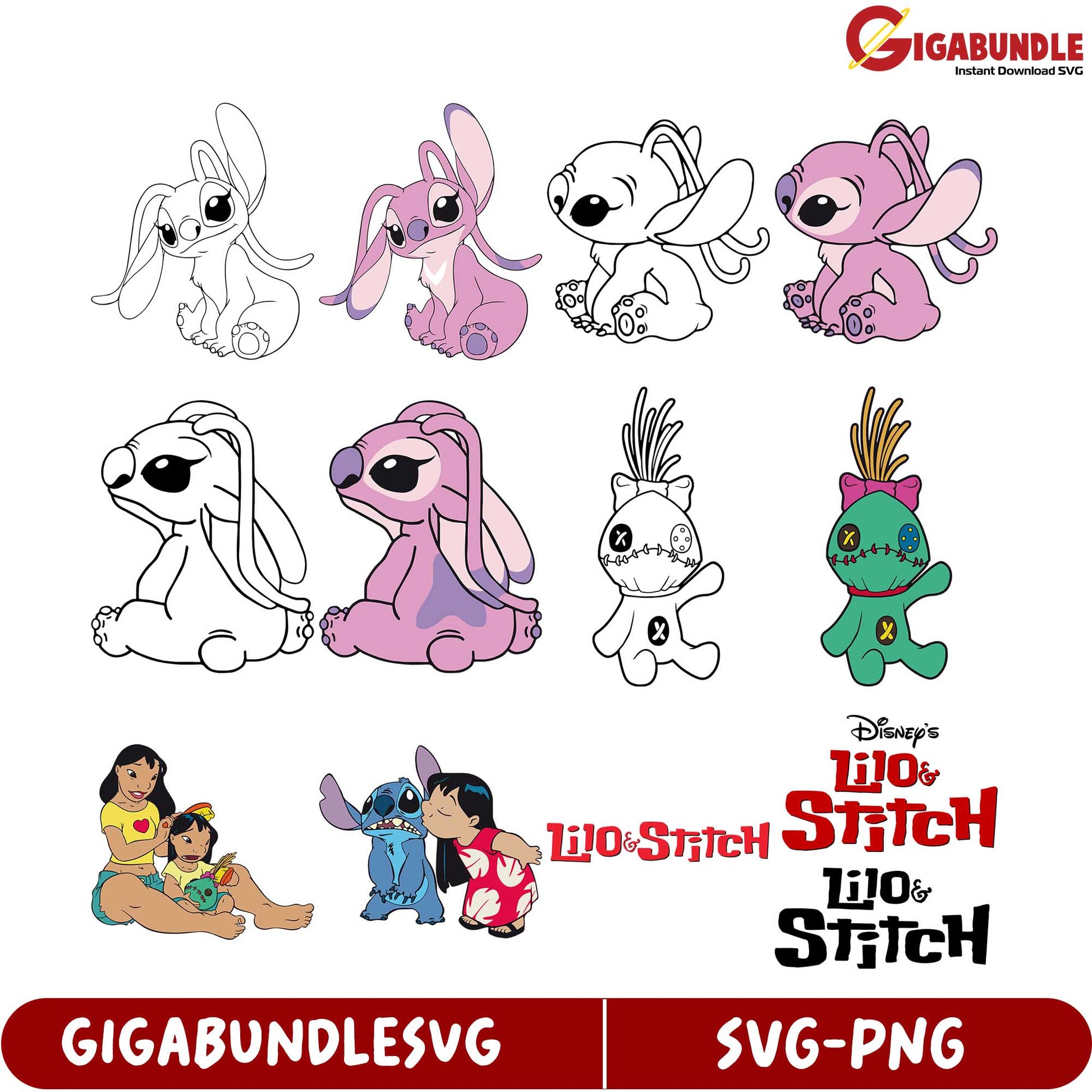 Disney Lilo & Stitch SVG Bundle - Creative Clipart Collection