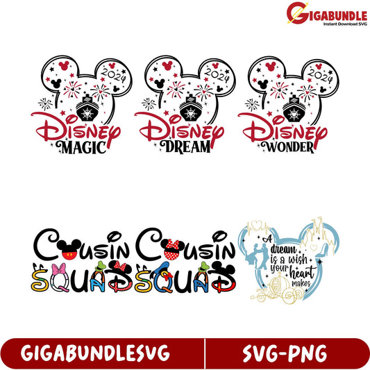Disney Magic Dream Wonder SVG Bundle - Cousin Squad Designs 2024