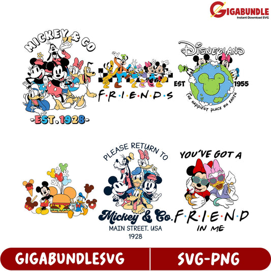 Disney Mickey & Co. Friends SVG Bundle - Instant Download Art