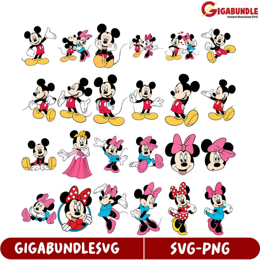Disney Mickey and Minnie Mouse SVG Bundle for Creative Projects