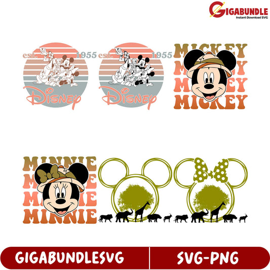 Disney Mickey and Minnie SVG Bundle  Instant Download Designs