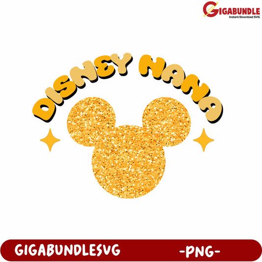Disney Nana Glitter Mickey Mouse PNG Graphic Design Download