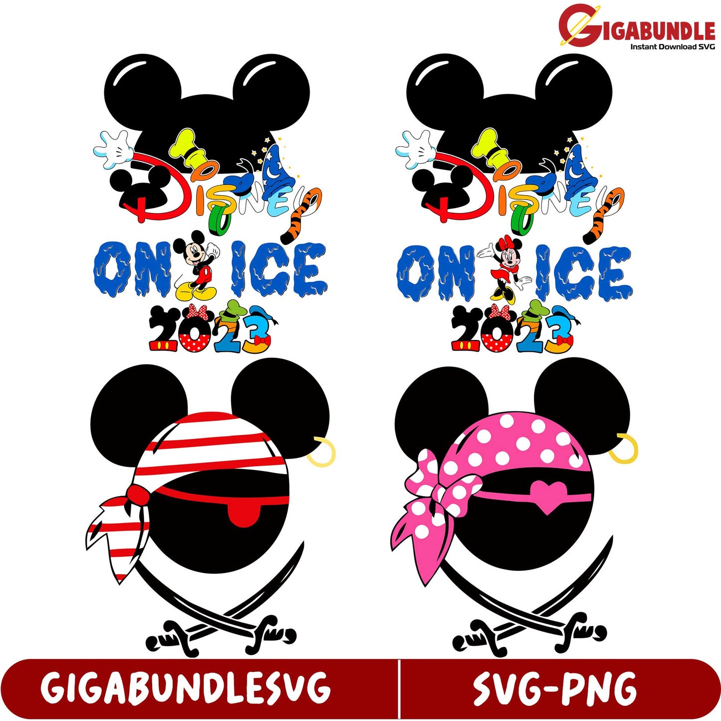 Disney On Ice 2013 SVG Bundle - Fun Mickey Pirate Designs