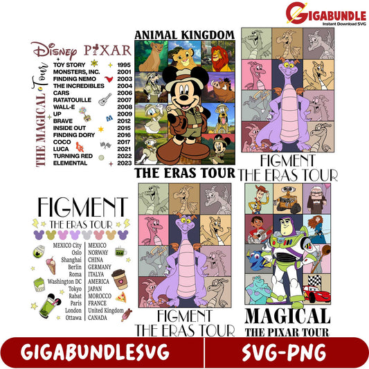 Disney Pixar Eras Tour SVG Bundle - Magical Animal Kingdom Art