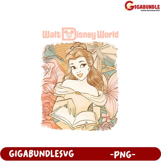 Disney Princess Belle Artwork PNG for Collectors Gift