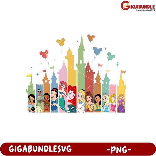 Disney Princess Castle Celebration PNG Artwork Download