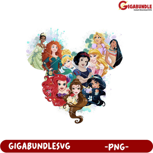 Disney Princess Heart Design PNG File for Crafting Use