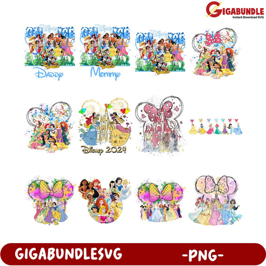 Disney Princess PNG Bundle 2024 – Instant Download SVG Art