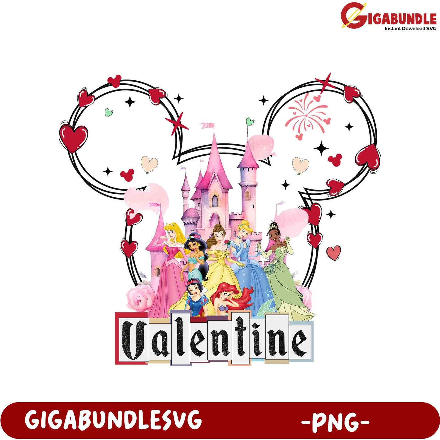 Disney Princess Valentine PNG for Romantic Crafts and Designs