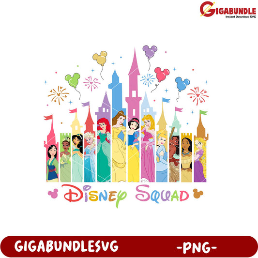 Disney Princesses Castle PNG Squad Art for Kids