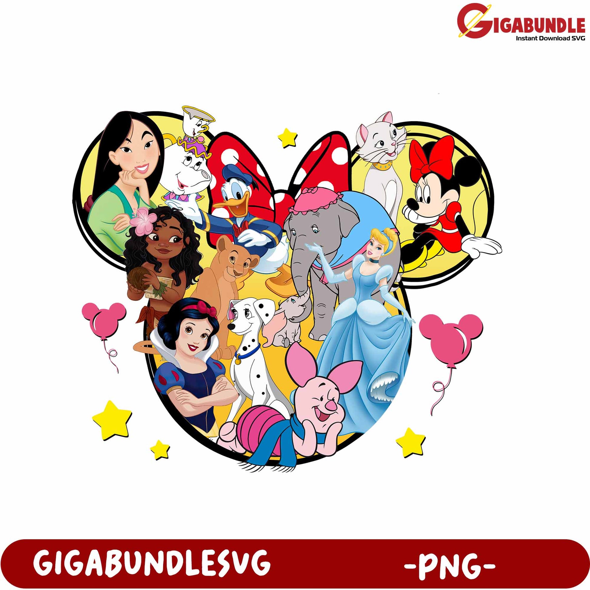 Disney Princesses and Friends PNG Clipart for Instant Download