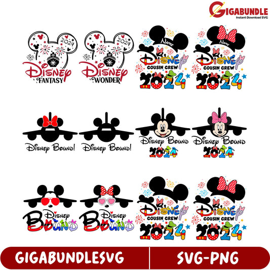 Disney SVG Bundle Cousin Crew & Disney Bound 2024 Designs