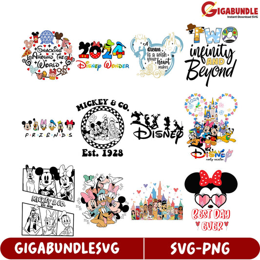 Disney SVG Bundle Mickey and Friends Graphics for Creative Projects