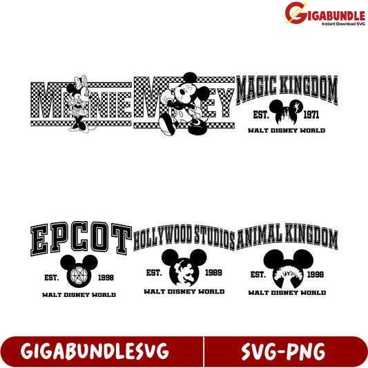 Disney SVG Bundle Minnie & Mickey Magic Kingdom Art Designs