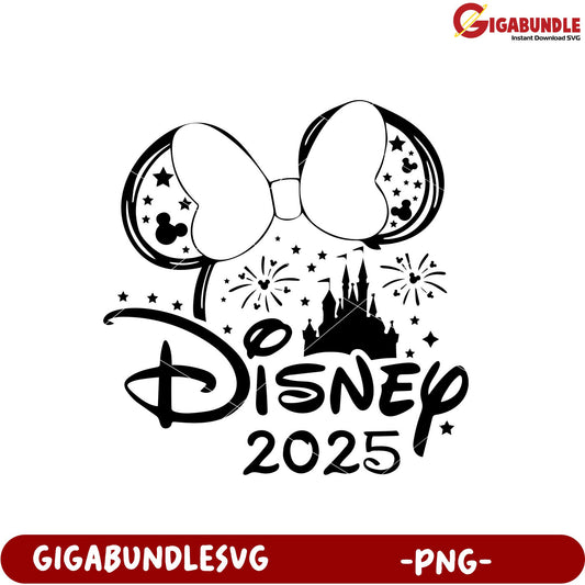 Disney Theme Park Year 2025 Celebration PNG Design