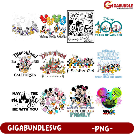 Disney Themed PNG Bundle Fun Designs for Family & Friends