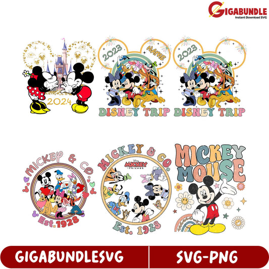Disney Trip 2023-2024 SVG Bundle  Mickey Mouse & Friends Artwork