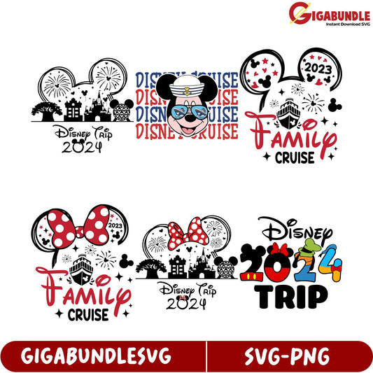 Disney Trip 2024 SVG Bundle - Fun Cruise Designs for Families