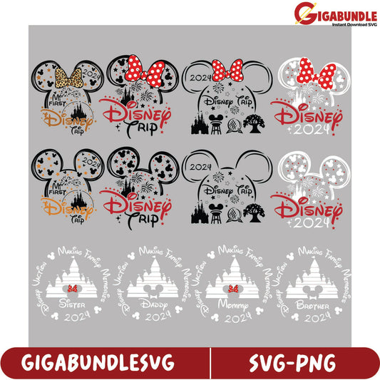 Disney Trip 2024 SVG Bundle  Family Memory Designs for Kids