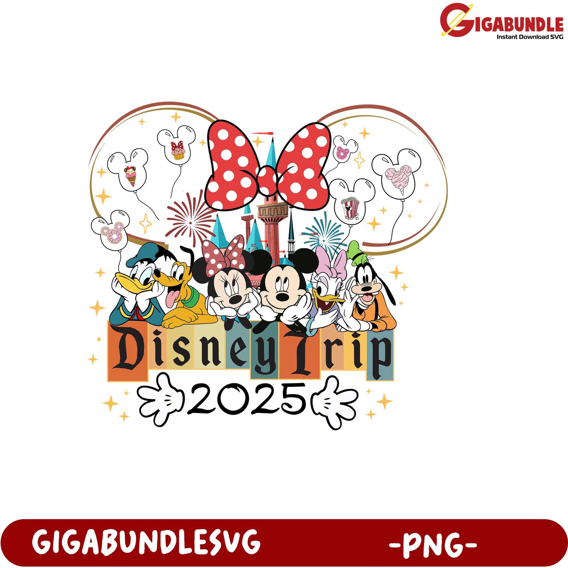 Disney Trip 2025 PNG Design for Family Vacation and Celebration