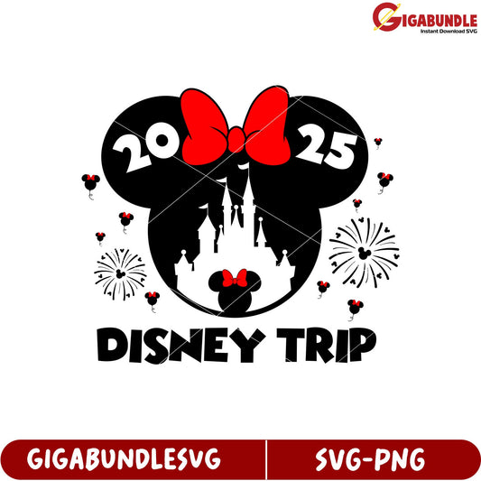 Disney Trip 2025 SVG Design Mickey Mouse Castle Celebration Art