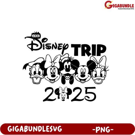 Disney Trip Design 2025 Character PNG Downloadable Art