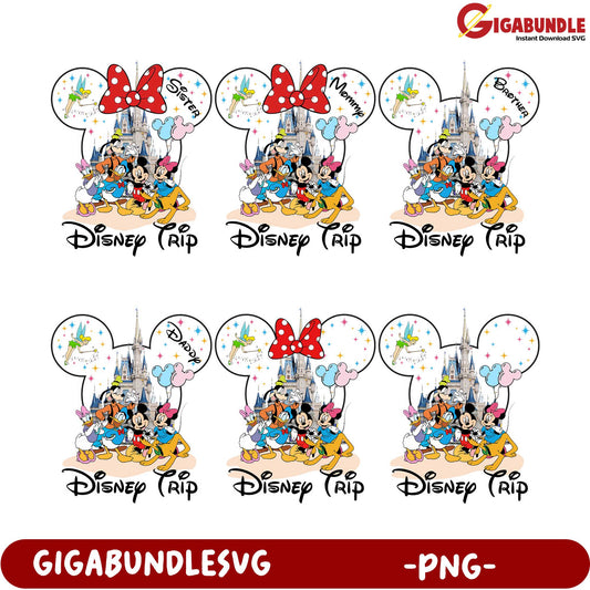 Disney Trip Family Bundle - 6 PNG Designs for Memorable Moments