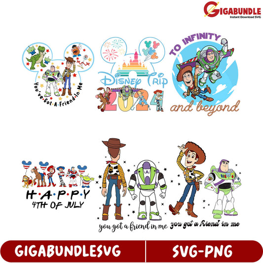 Disney Trip SVG Bundle 2024 Designs with Toy Story Theme