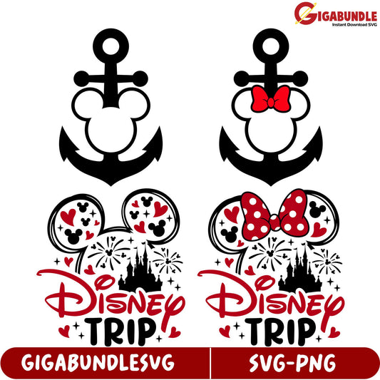 Disney Trip SVG Bundle Fun Anchor & Mickey Mouse Designs