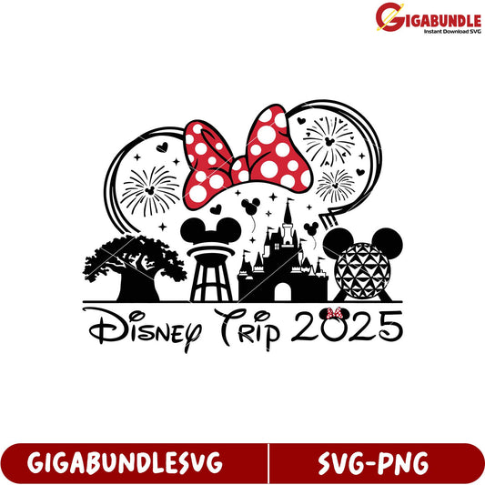 Disney Trip SVG Design 2025 Featuring Iconic Castle and Mickey Mouse