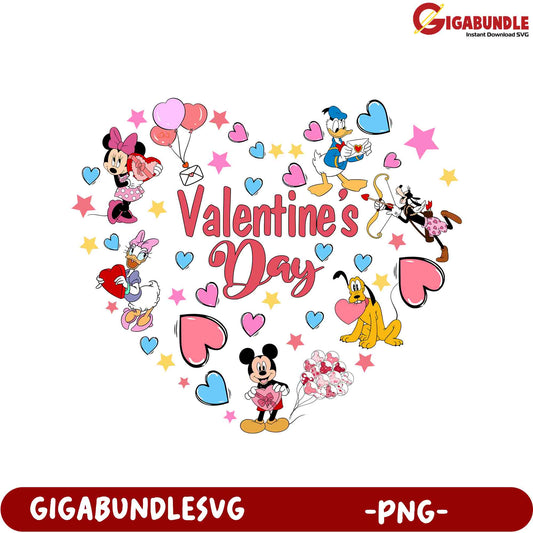 Disney Valentine's Day Heart PNG  Cute Characters & Colorful Design