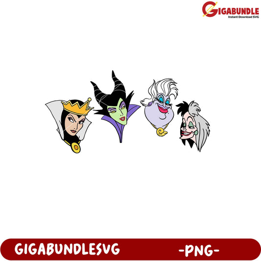 Disney Villains Character Art PNG File Download Option
